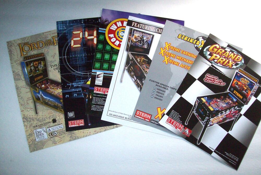 Pinball FLYERS Harley Davidson 24 Lord Of The Rings Grand Prix Striker Originals